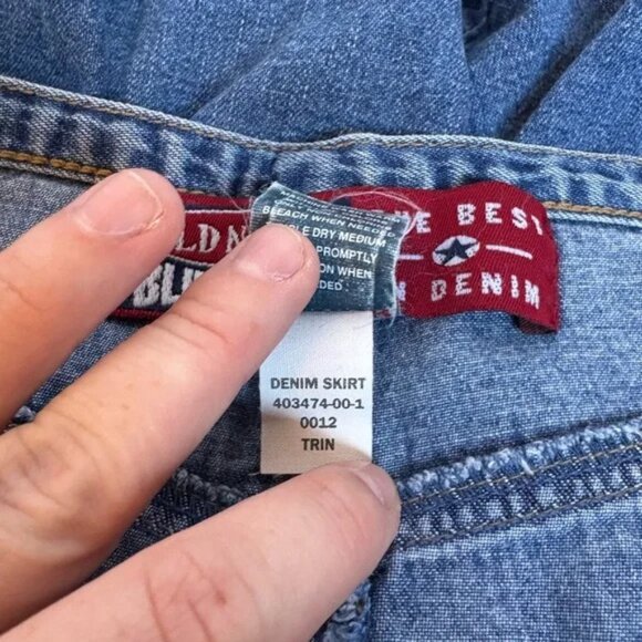 Vintage Old Navy Blue Jeans Button Front Denim Skirt Size 12 - Picture 4 of 4